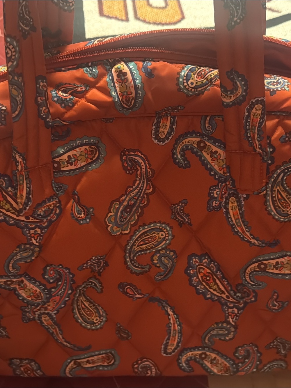 Vera Bradley Orange Paisley Quilted Tote